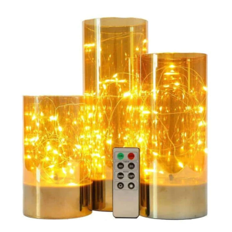 6/8/10inch High Battery Glass Decorative Lights